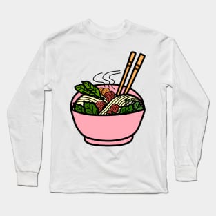 Pho. Vietnamese yellow noodle soup in a bowl. Asian food cuisine. Long Sleeve T-Shirt